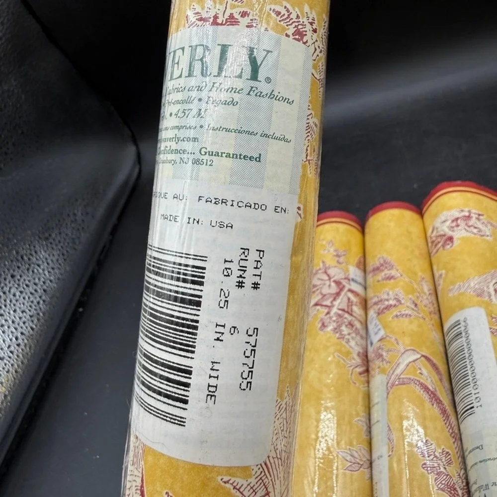Vintage Waverly Wallpaper Border La Petite Ferme French Toile Yellow Red Country